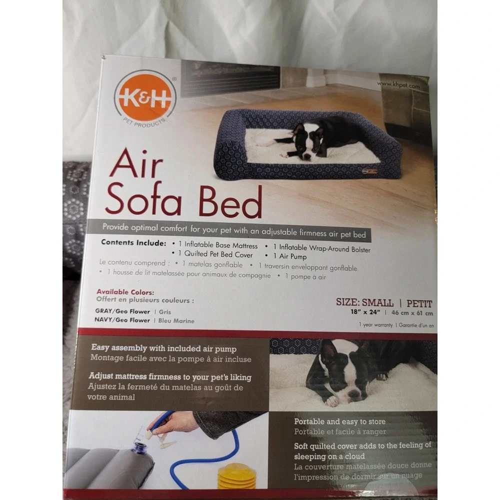 K&H Pet Products Air Sofa Inflatable Dog Bed Lightweight Air Mattress Pet Bed...